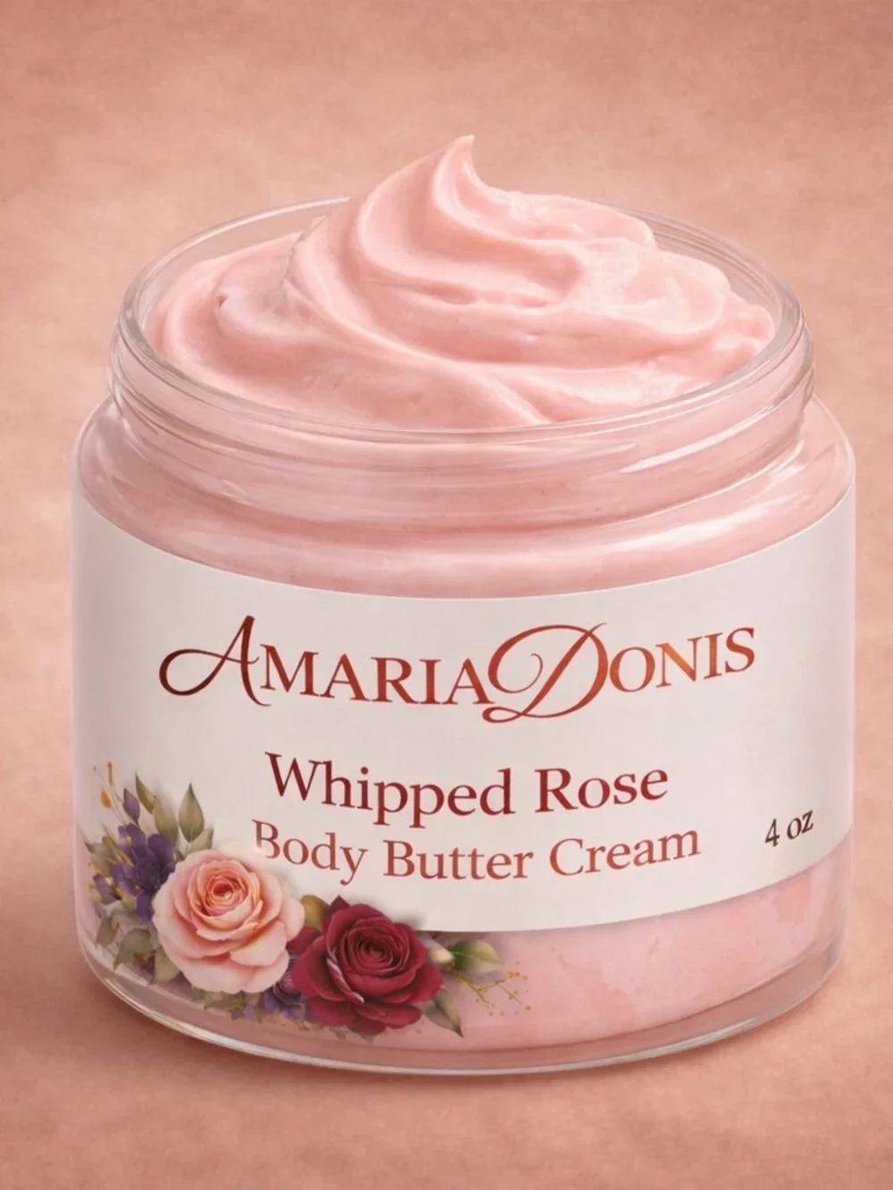 AmariAdonis Whipped Rose Body Butter Cream 6 oz